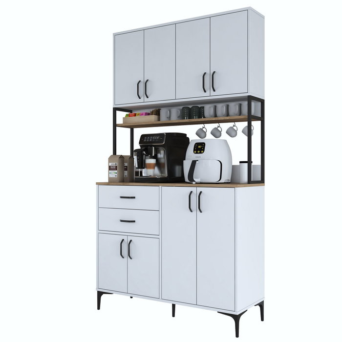 Hanah Home Armario Multiusos Blanco y Nogal JE213 - 4053